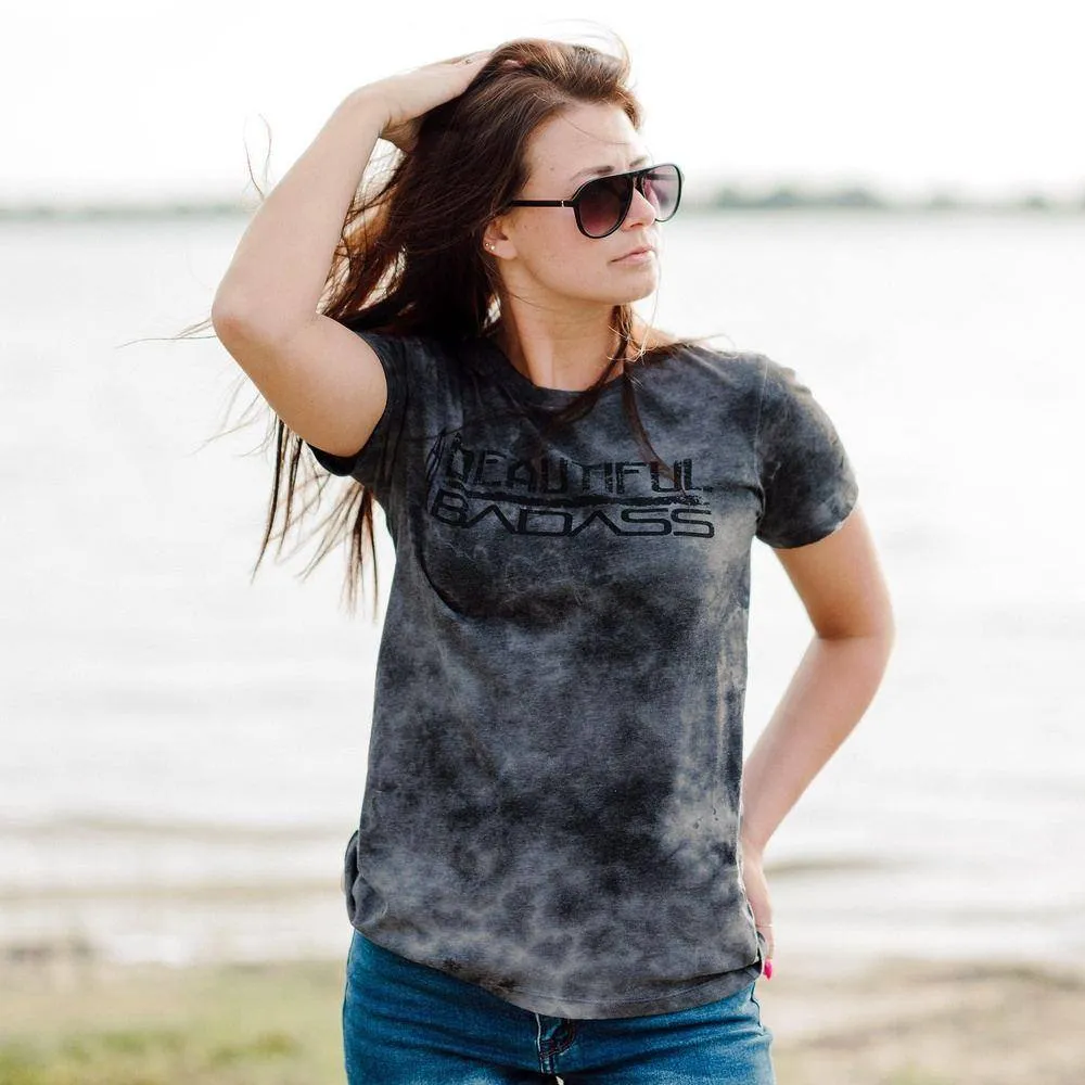 Women's Beautiful Badass T-Shirt - Black Wash